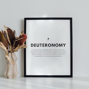 Deuteronomy 7:6 His people his treasured possession, Minimalist Bible Verse Scripture Printable, Christian Wall Art Print (Digital Download)