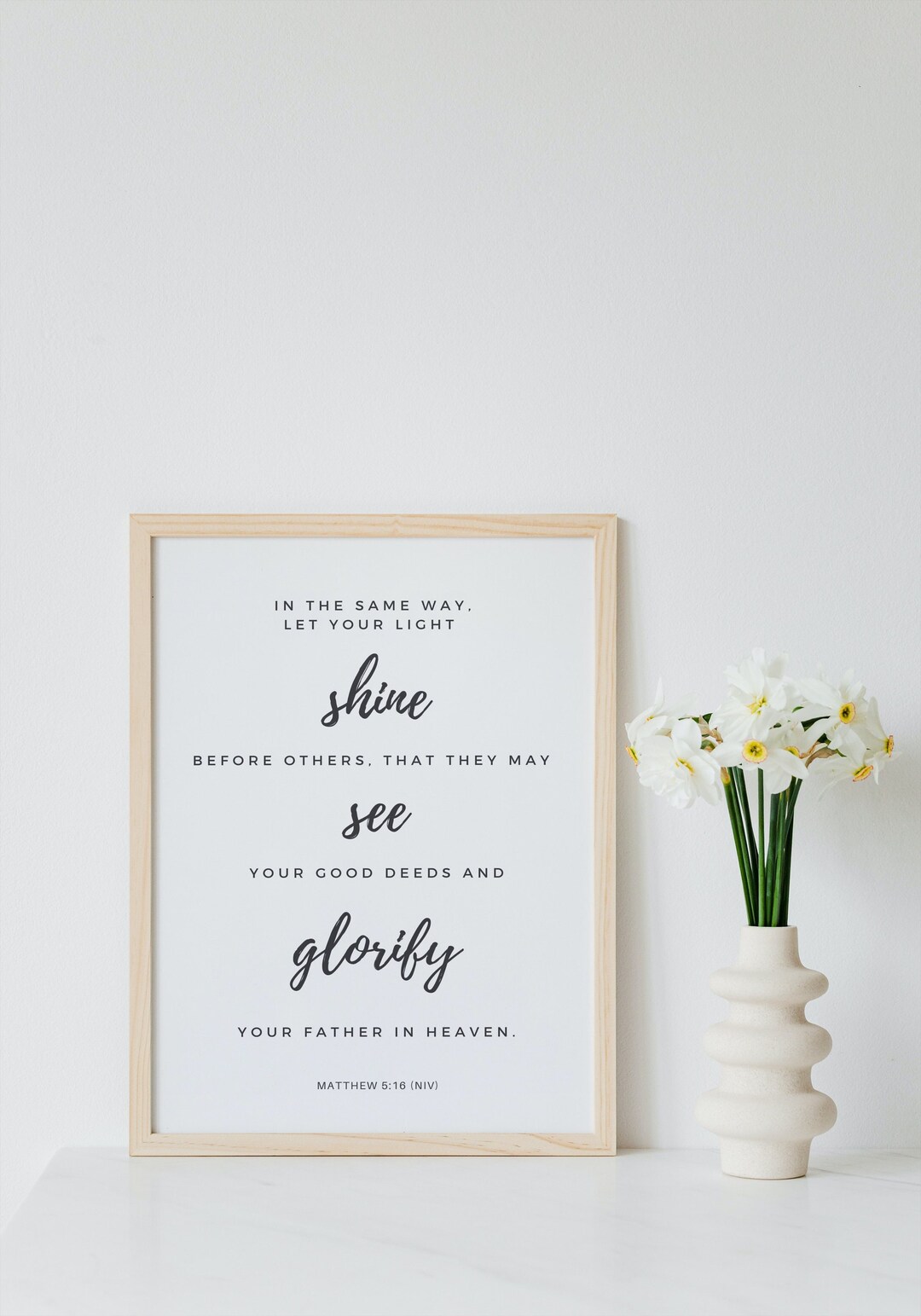 Matthew 5:16 Let Your Light Shine Before Others, Minimalist Bible Verse ...