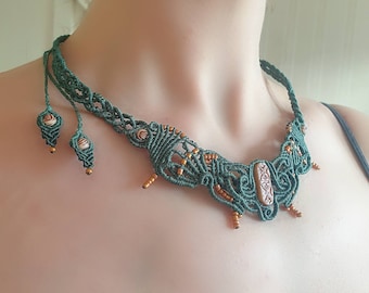 Macrame Necklace | Unique Micro Macrame Adjustable Choker/Necklace | Boho Hippie Festival Wear