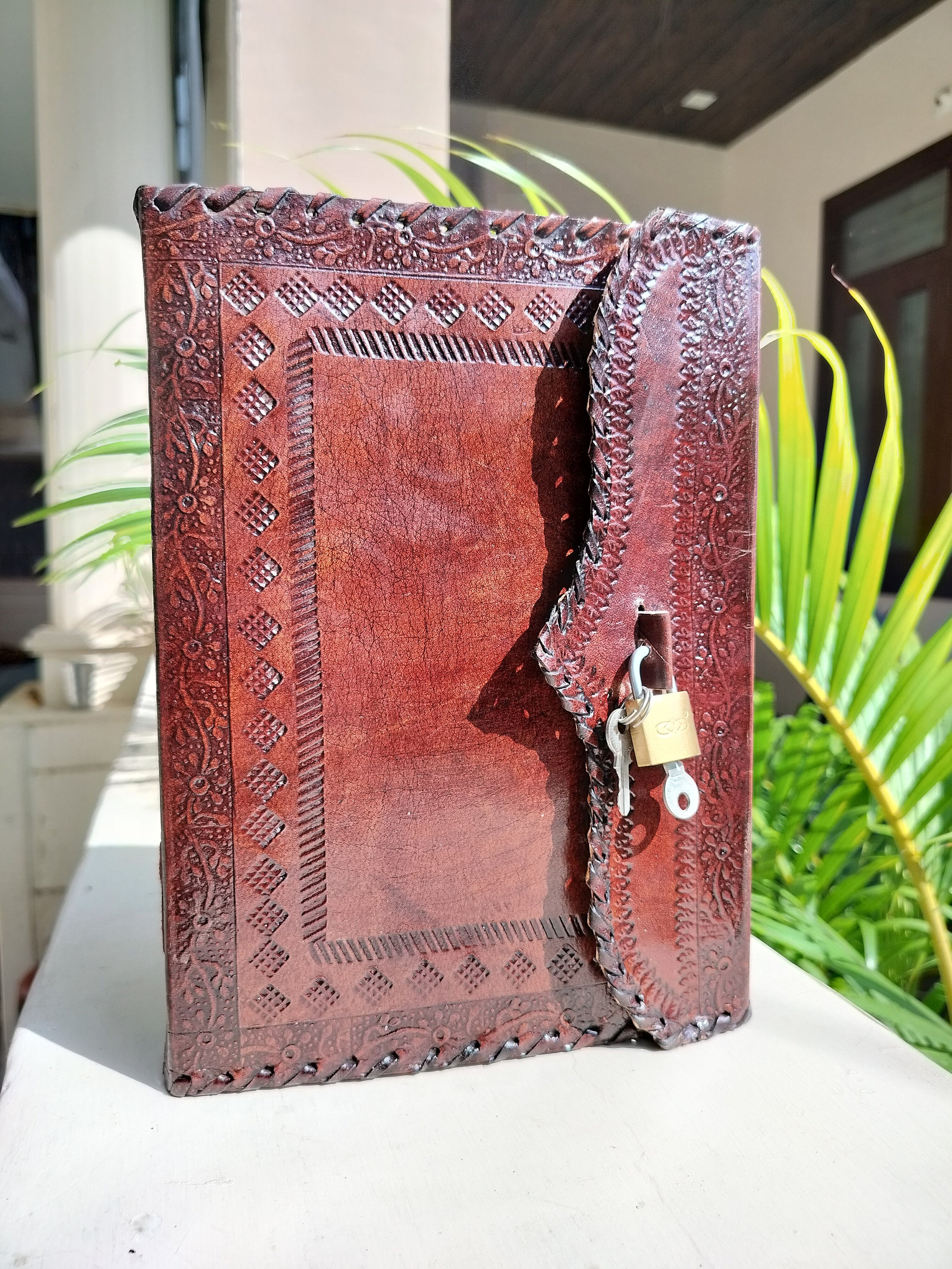 Personalized Leather Journal, Lock & Key Leather Journal, Spell Book of