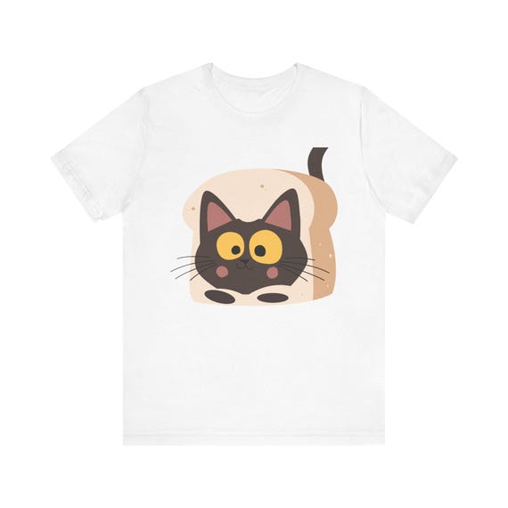 Cute Cat in Bread Tee, Funny Pet Lover Shirt, Unisex Graphic Tee, Gift for Cat Owners, Birthday Gift, Quirky Outfit