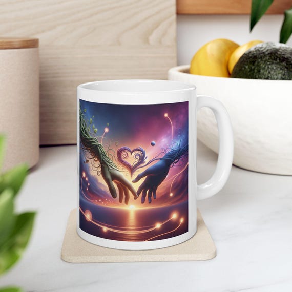 Magical Nature Ceramic Mug - Enchanted Woodland Design, Perfect Gift for Nature Lovers, Coffee Lovers, and Birthdays