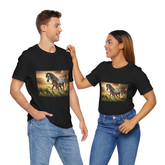 Majestic Horse Graphic Tee - Perfect for Animal Lovers, Farm Life, Gift for Her, Summer Wear, Horse Themed T-Shirt 100% Cotton