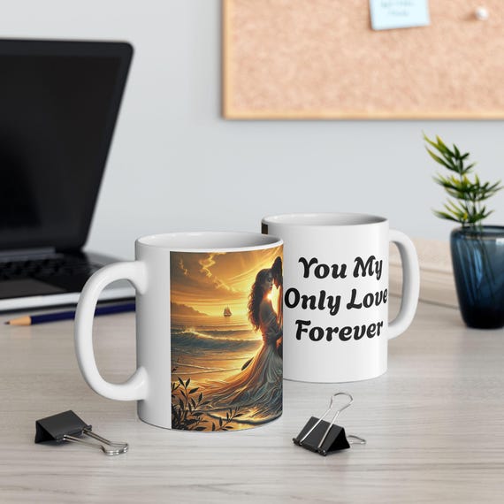 Romantic Ceramic Mug - "You Only Live Forever" - Perfect for Gifts, Anniversary, Weddings, Couples, Home Decor