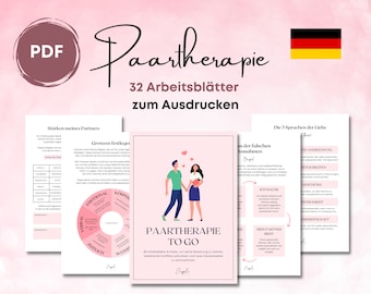 Couples Therapy To Go | 32 Conflict Resolution and Communication Worksheets | Psychotherapy | Couples therapy | CBT to print out German