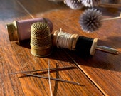 Vintage Brass Etui sewing kit
