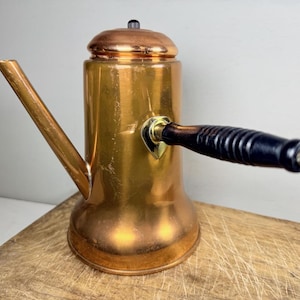 Vintage Turkish Copper Coffee Pot, Coppercraft Guild Chocolate Warmer