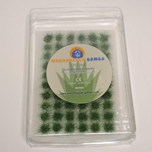 Grass Tufts - Scrubland Green, Scenics, Miniature Wargaming, Miniature Painting, Tabletop Gaming, Basing, Modelling Terrain, Model Railways
