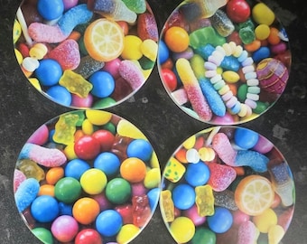 Pick & mix inspired coasters - set of 4