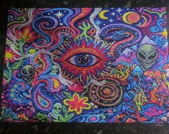 Trippy Embroidery - canvas print