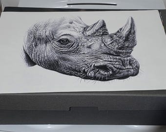Rhino canvas print