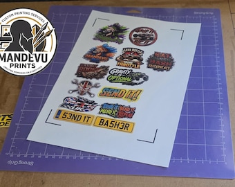 A4 Sheet (13 stickers) - RC basher stickers