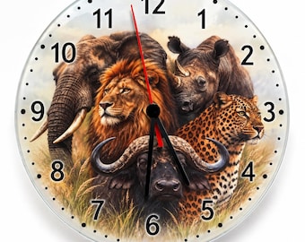 30cm glass wall clock - big 5