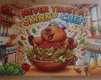 Chubby capybara, Never Trust A Skinny Chef chopping board