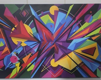 Abstract design 1 - canvas mounted on MDF board