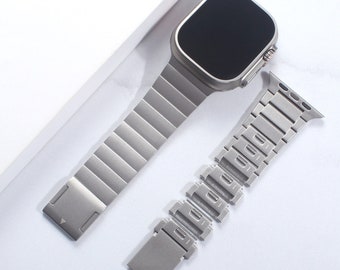 Premium Apple Watch Detachable Links Stainless Steel Band Magnetic Clasp 49mm 45mm 44mm 42mm Metal iWatch 9 8 7 6 5 4 3 2 1 SE