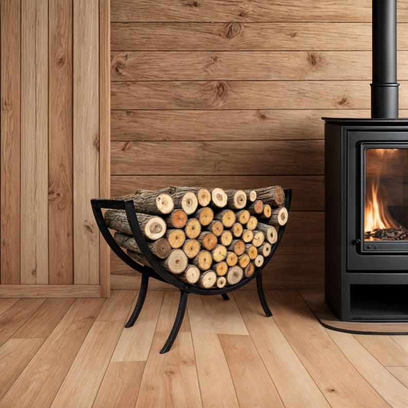 Burning Log Rack Firewood Rack, Wood Holder, Firewood Stand, Metal Firewood Shelf ...