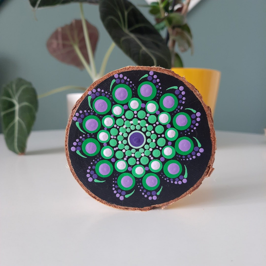 Mandala With Intention 3' 8 Cm I Wooden I Hand-painted I - Etsy