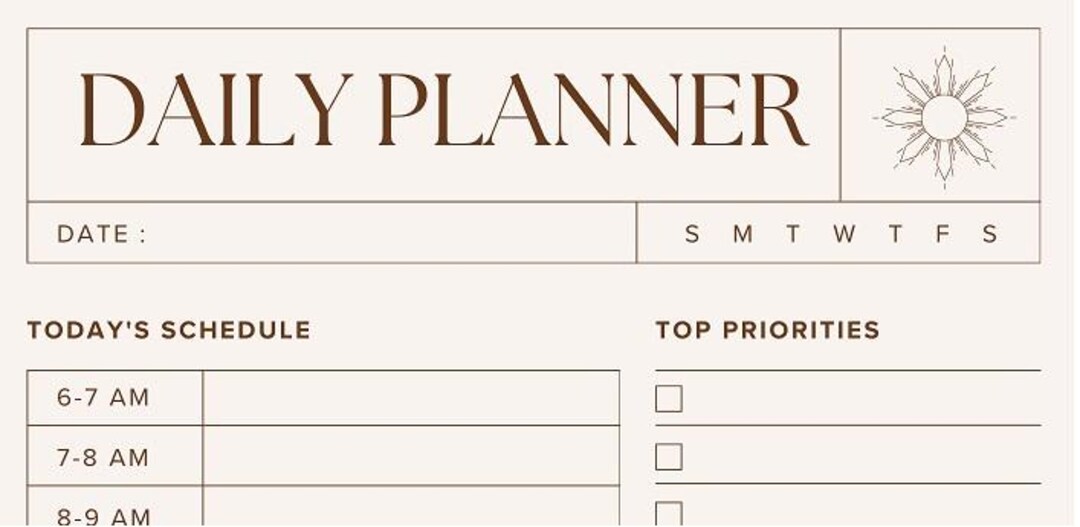 Reusable Printable PDF Minimalist Daily Planner to Do List Weekly ...