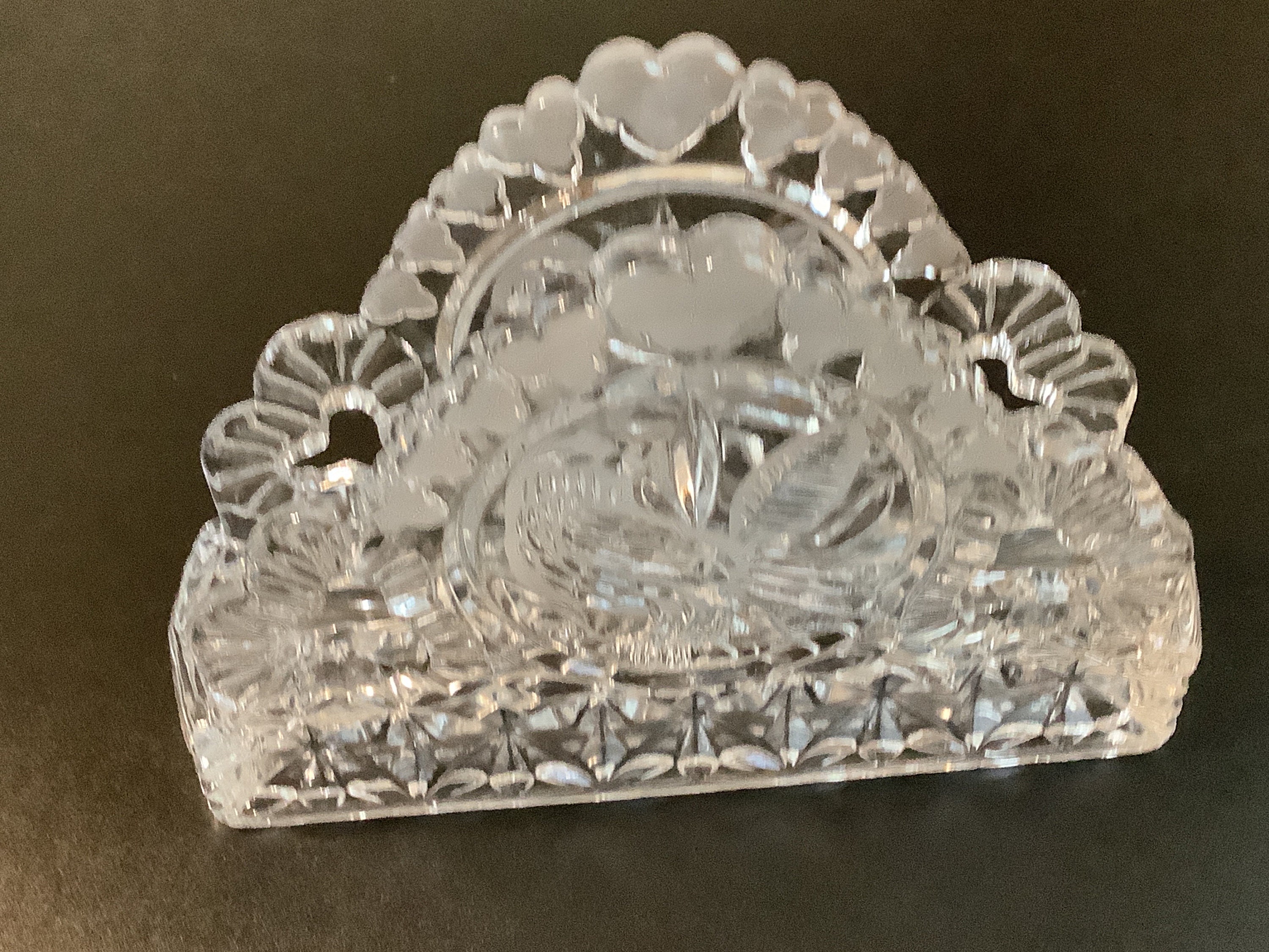 Vintage Crystal Napkin Holder Etsy