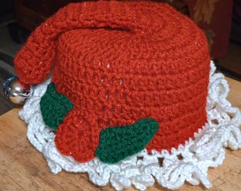 Crochet Santa Hat Toilet Paper Roll Cover