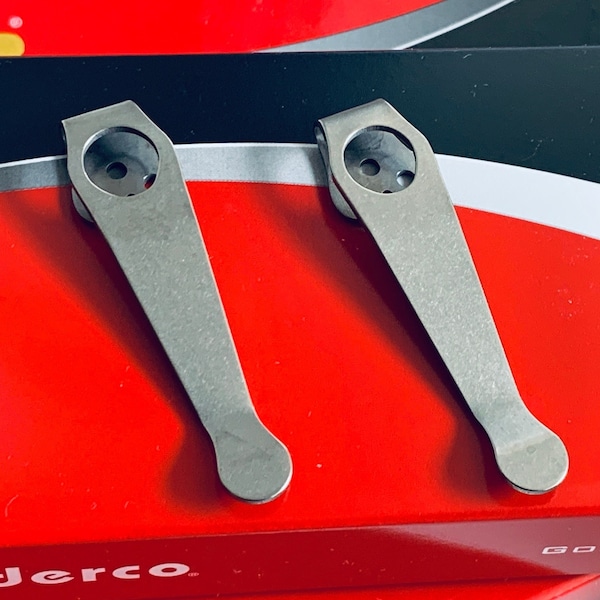 Titanium Deep Carry Pocket Clip for Spyderco Knives - Stonewash