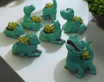 Dinos and Dragons Planter Pack 3D Print Stl Files, 3D Planter Print Files