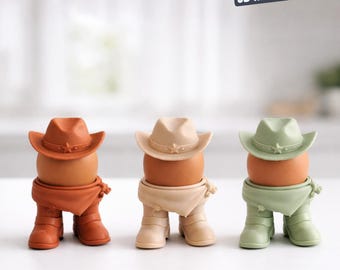 Cowboy Egg Holder STL File, Western Decor 3D Printable Kitchen Accessory