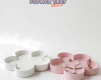 Bloemenvak 3D-print STL-bestanden: bloemvormige opbergschaal