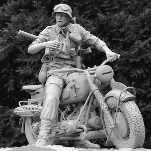 Soldier with Motorcycle 3D Print Stl Files