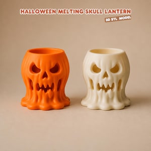 Halloween schmelzende Schädel Laterne STL-Datei, Jack O'Lantern Kürbis Kerzenhalter 3D druckbare Modelle