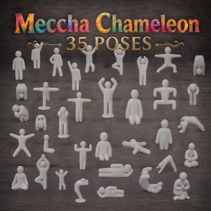 File STL per la stampa 3D di Meccha Chameleon - 35 pose - Pacchetto completo
