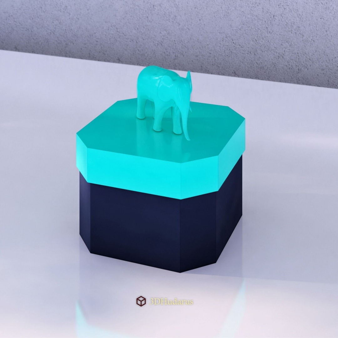Elephant Storage 3D STL Files, Bear Box 3D Print Files, Toy Box STL