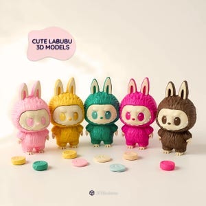 Cute Labubu 3D STL Files, Labubu 3D Printable Models