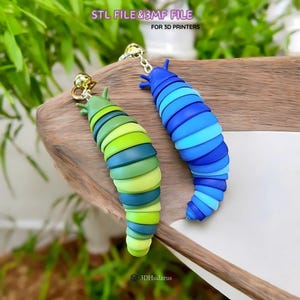 Articulated Slug 3D Print STL-bestanden, Flexi 3D-printerbestanden, STL- en 3MF-bestanden