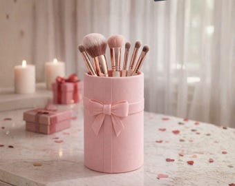 Schleife Make Up Pinsel Halter STL Datei - Minimale Geschenk Vase - Elegantes Band Dekor - Eitelkeit Make Up Aufbewahrung 3D Druckbare Datei