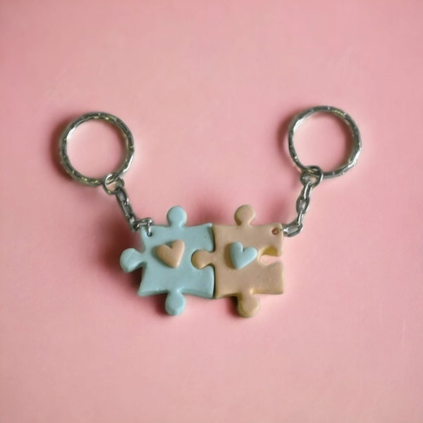 Puzzle Heart Keychain 3D STL Files, 3D Keychain Print Files