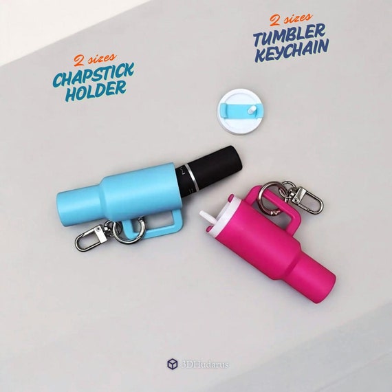 Tumbler Keychain 3D Print Stl Files, Chapstick Holder Keychain, Pill Box Holder, Keychain Print Files