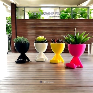PlantBuddy Planter 3D Print Stl Files, 3D Planter Print Files, Vase Printer Items, 3D Home Decor Gift Idea image 3