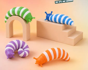 Flexi Slug Stl Files, Articulated 3D Printer Files, STL&3MF Files