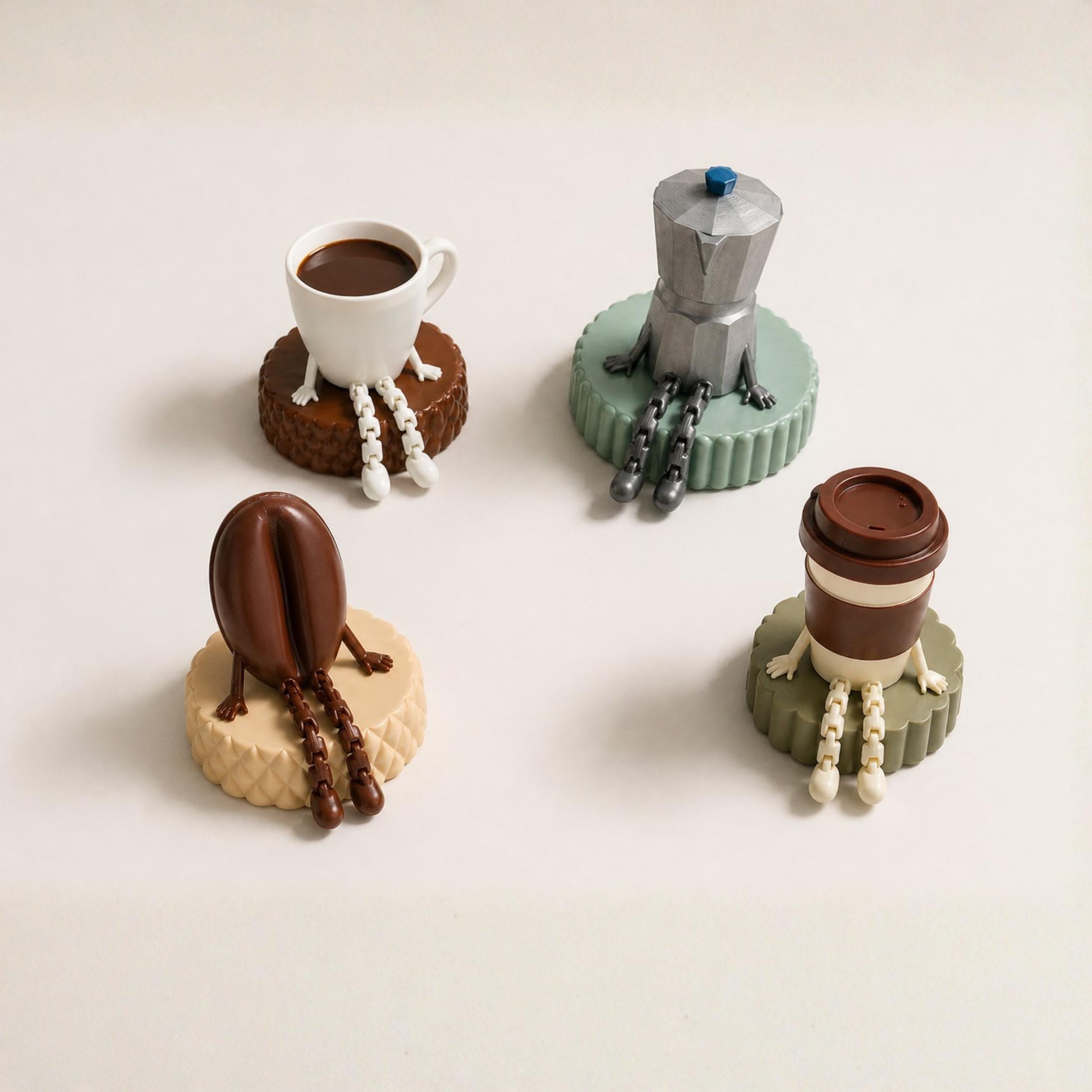 Flexi Coffee Set STL 3MF Files - Articulated Coffee Figurines - 3D ...