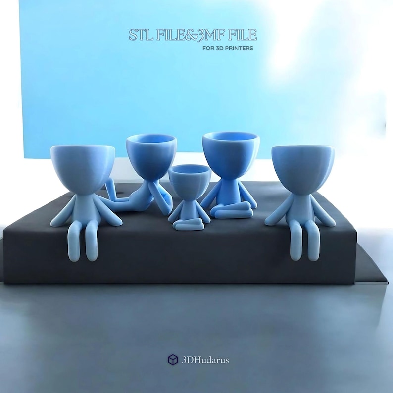 PlantBuddy Planter 3D Print Stl Files, 3D Planter Print Files, Vase Printer Items, 3D Home Decor Gift Idea image 2