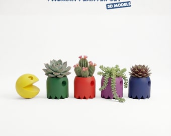 Pacman Planter Set 3D Print Stl Files
