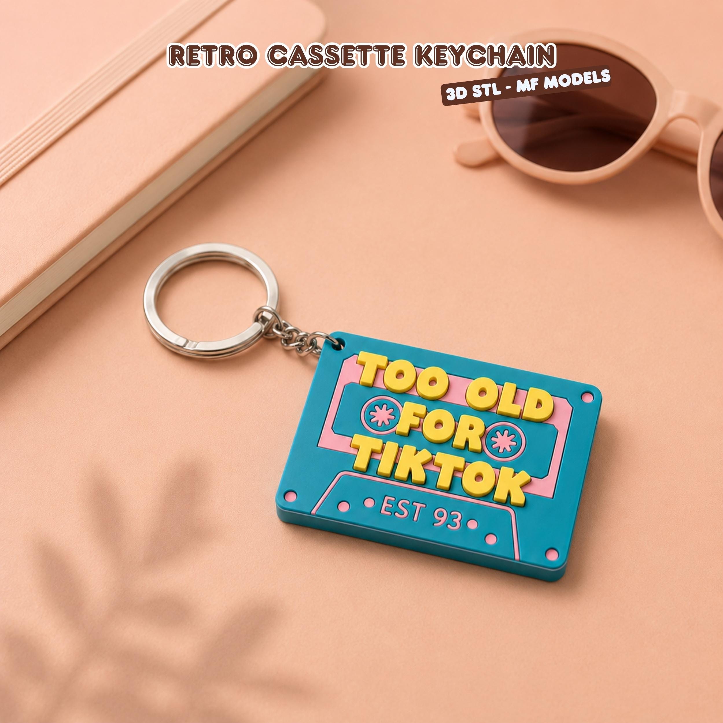 Mf Key Chain Retro Cassette Keychain STL MF File - Too Old for Tiktok Bag Charm - 3D ...