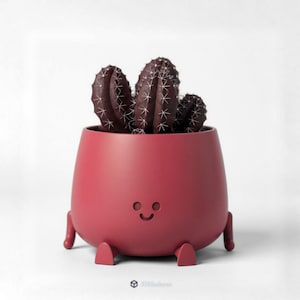Cute Sitting Planter 3D Print Stl File, 3D Planter Print Files
