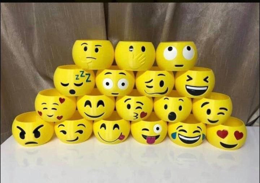 Emoji Planter 3D Print Stl Pack Etsy