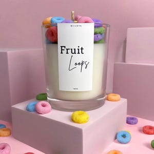 Fruit Loops Cereal Candle