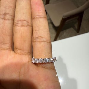 14K Gold Lab Grown Diamond Wedding Band | Seven Stone Eternity Ring - Etsy