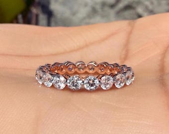 In lab gekweekte diamanten eeuwigheidsband | 14K gouden jubileumring