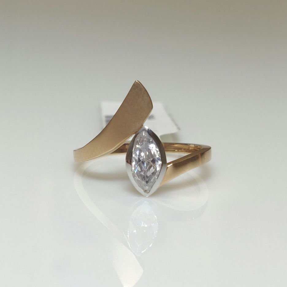 Marquise Lab Grown Diamond Ring In 14K Gold | Engagement Ring | Modern Open Design | Marquise Cut Diamond Solitaire Ring | Gift for Her